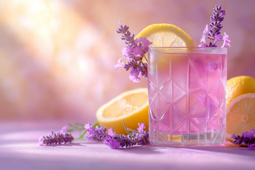 Lavendel-Zitronen-Limonade mit frischen Lavendelzweigen – sanfte Aromen über Nacht