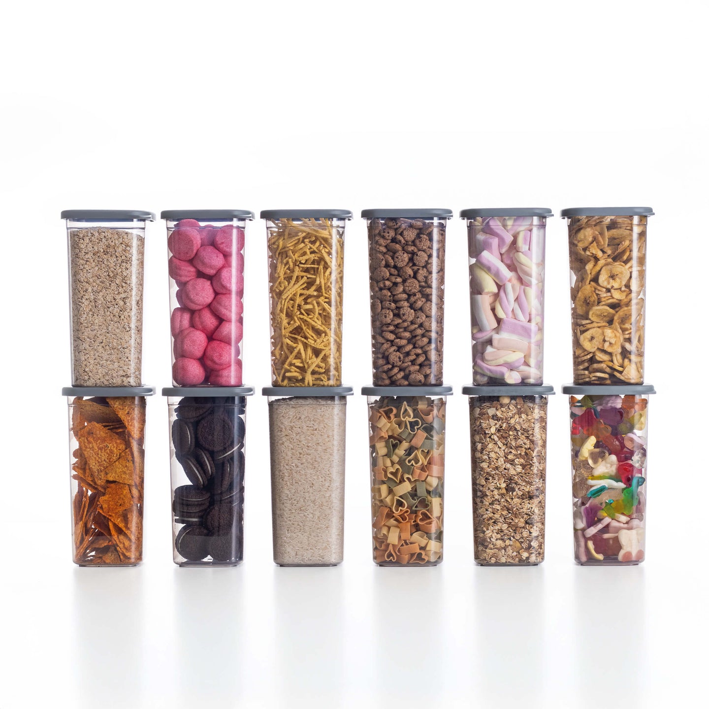 Luftdichte Vorratsdosen Single Size Sets 12er Set 1.500ml Anthrazit