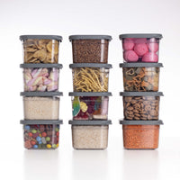 Luftdichte Vorratsdosen Single Size Sets 12er Set 500ml Anthrazit