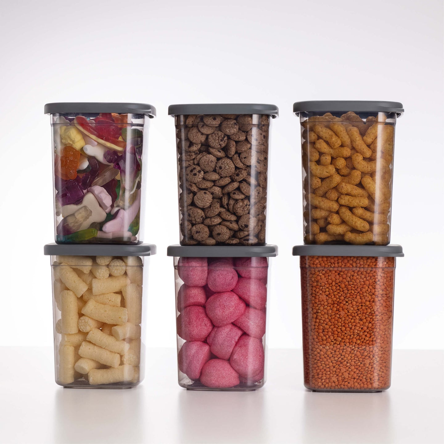 Luftdichte Vorratsdosen Single Size Sets 6er Set 1.000ml Anthrazit