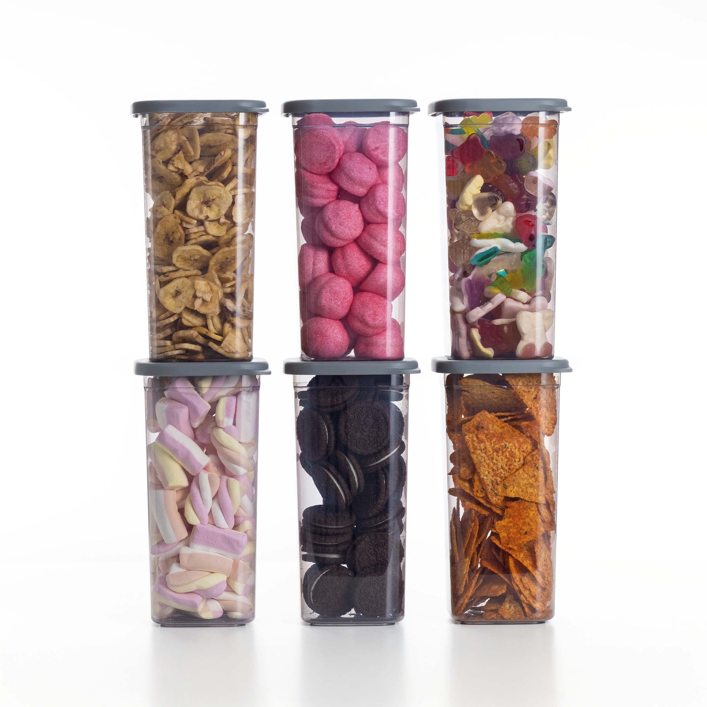 Luftdichte Vorratsdosen Single Size Sets 6er Set 1.500ml Anthrazit