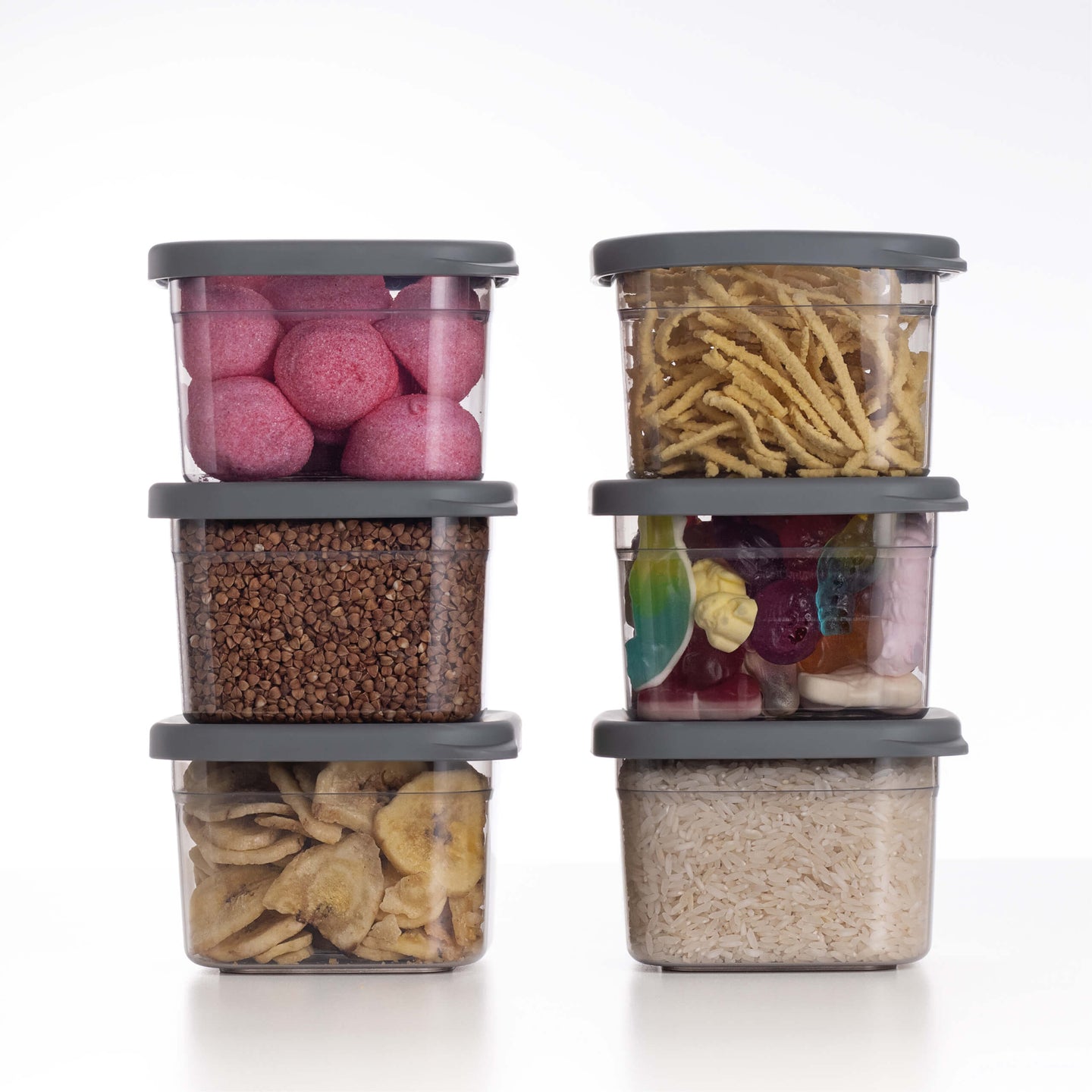 Luftdichte Vorratsdosen Single Size Sets 6er Set 500ml Anthrazit