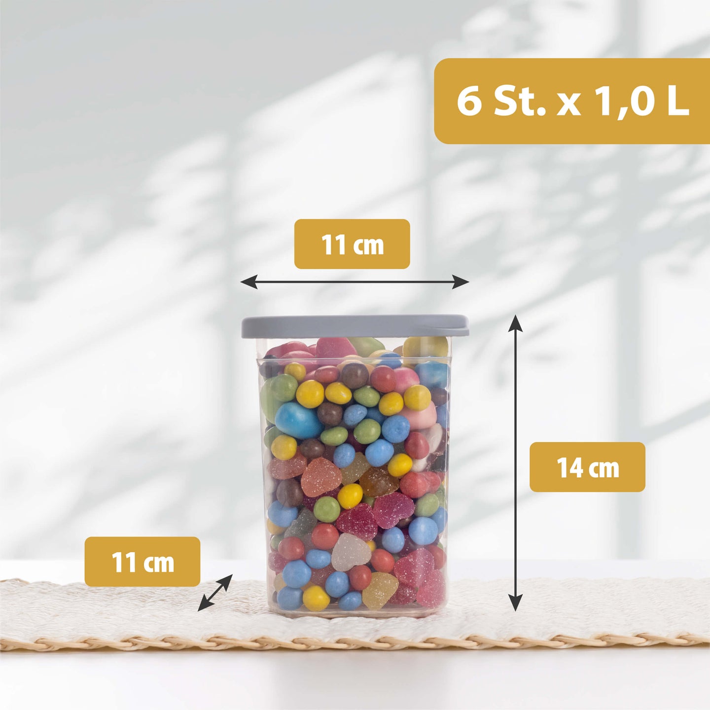 Luftdichte Vorratsdosen Single Size Sets 6er Set 1.000ml Cool Grey