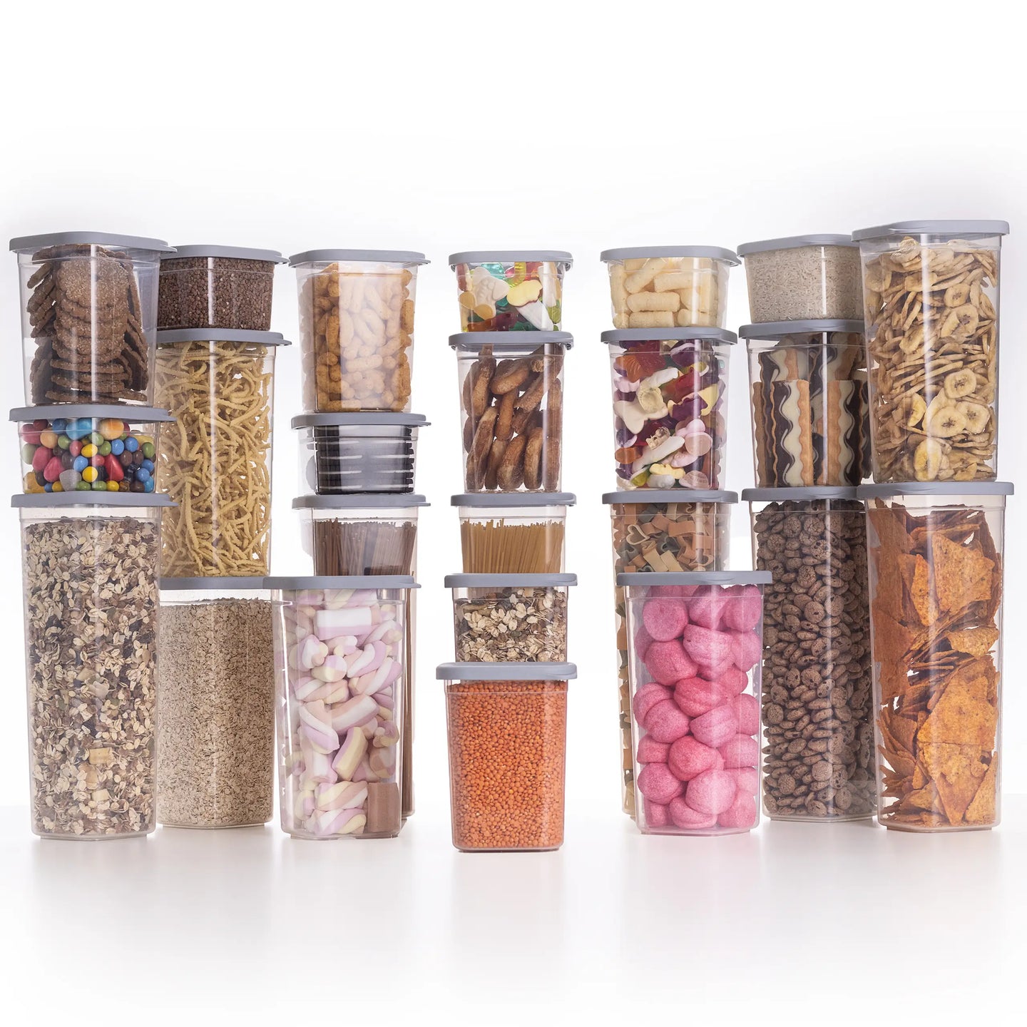 Luftdichte Vorratsdosen Mix Size Sets 24er Set Cool Grey