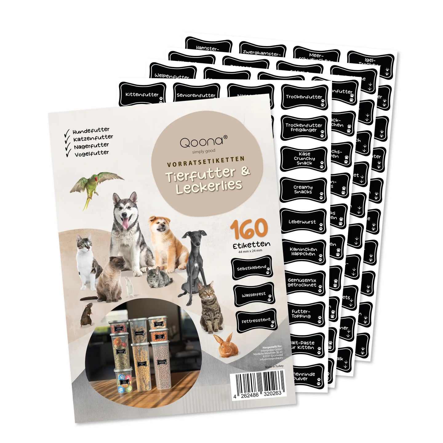 Vorratsetiketten für Tierfutter & Leckerlies • Set 160 Stück