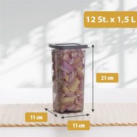 Luftdichte Vorratsdosen Single Size Sets 6er Set 1.500ml Anthrazit