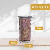 Luftdichte Vorratsdosen Single Size Sets 6er Set 1.500ml Anthrazit
