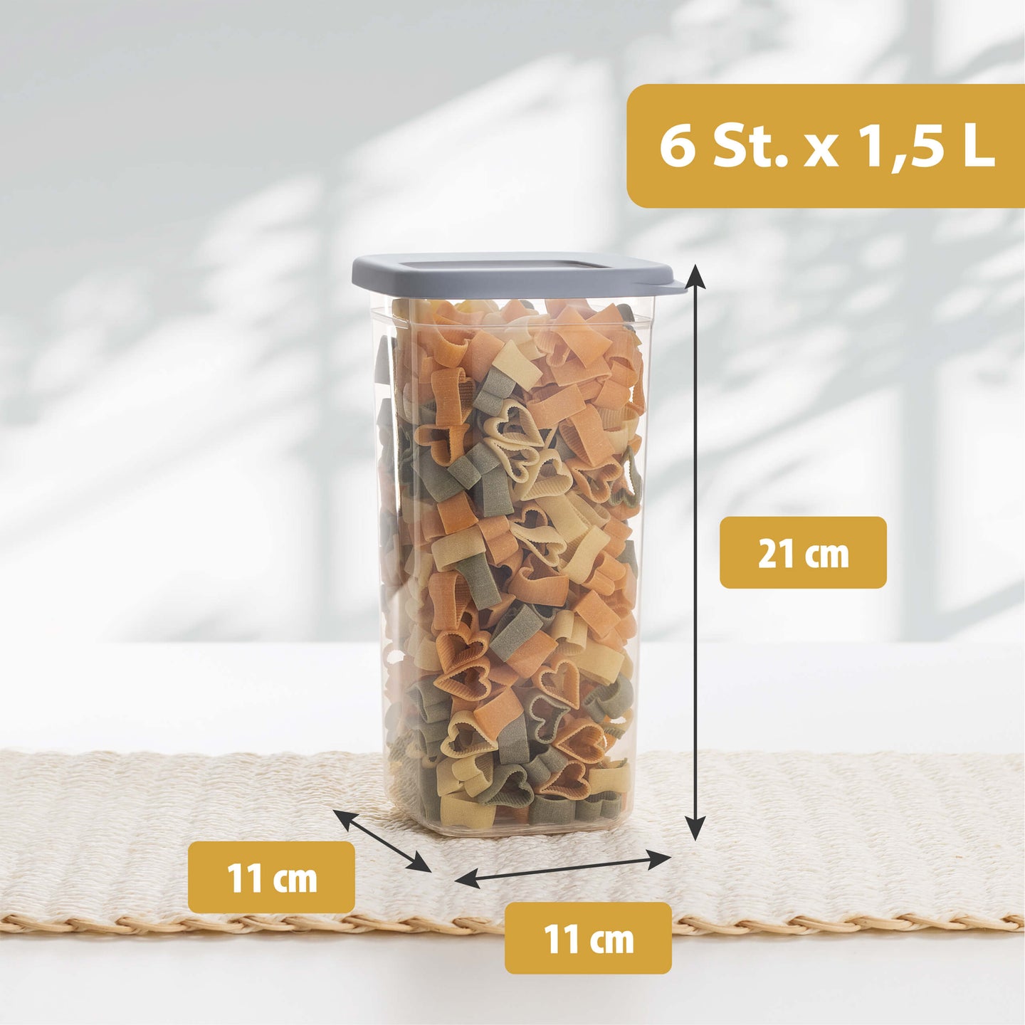 Luftdichte Vorratsdosen Single Size Sets 6er Set 1.500ml Cool Grey