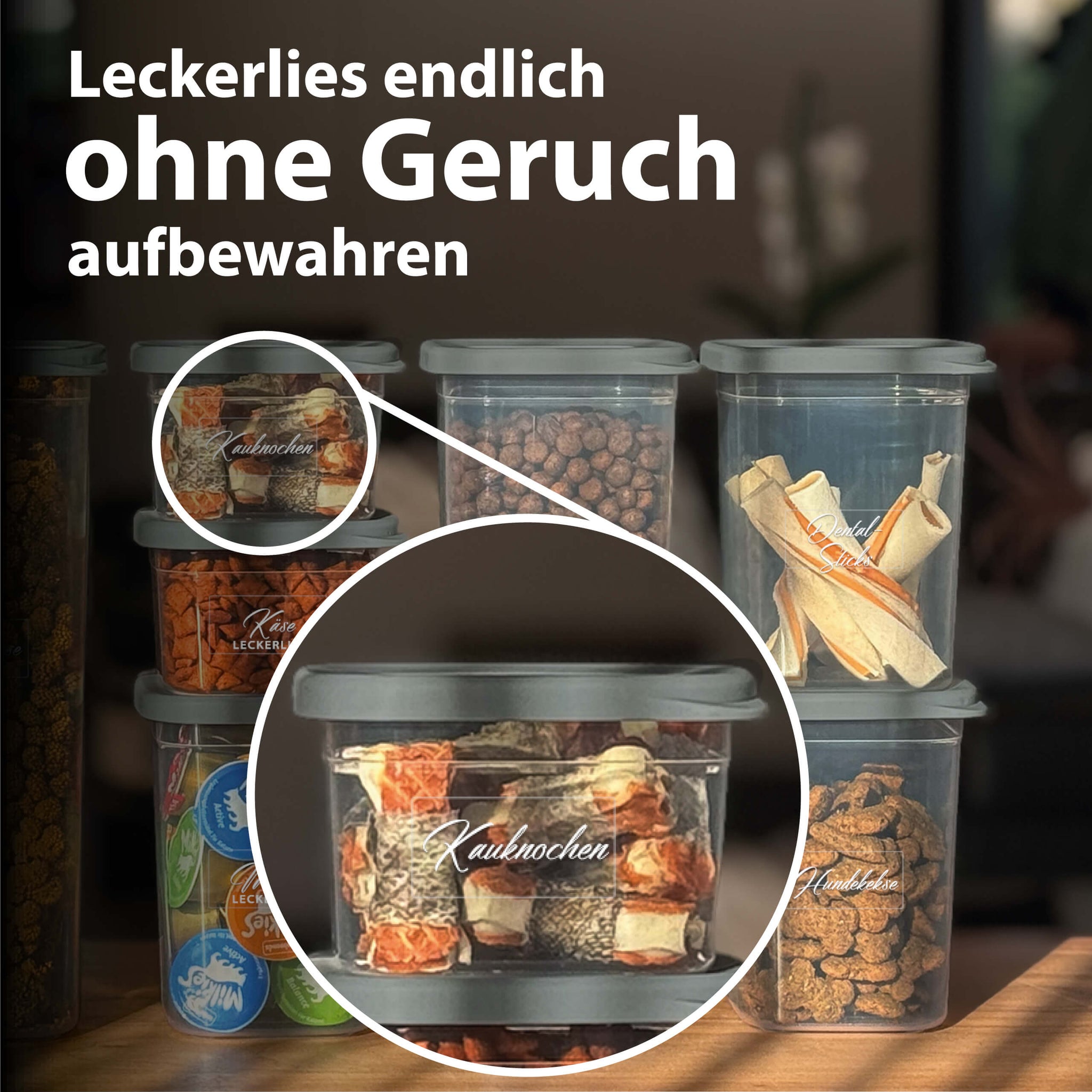 Luftdichte Vorratsdosen Single Size Sets 6er Set 500ml Anthrazit