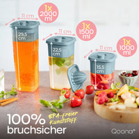 Getränkedosen mit Sieb & Saftpresse 3er Sets - Blau